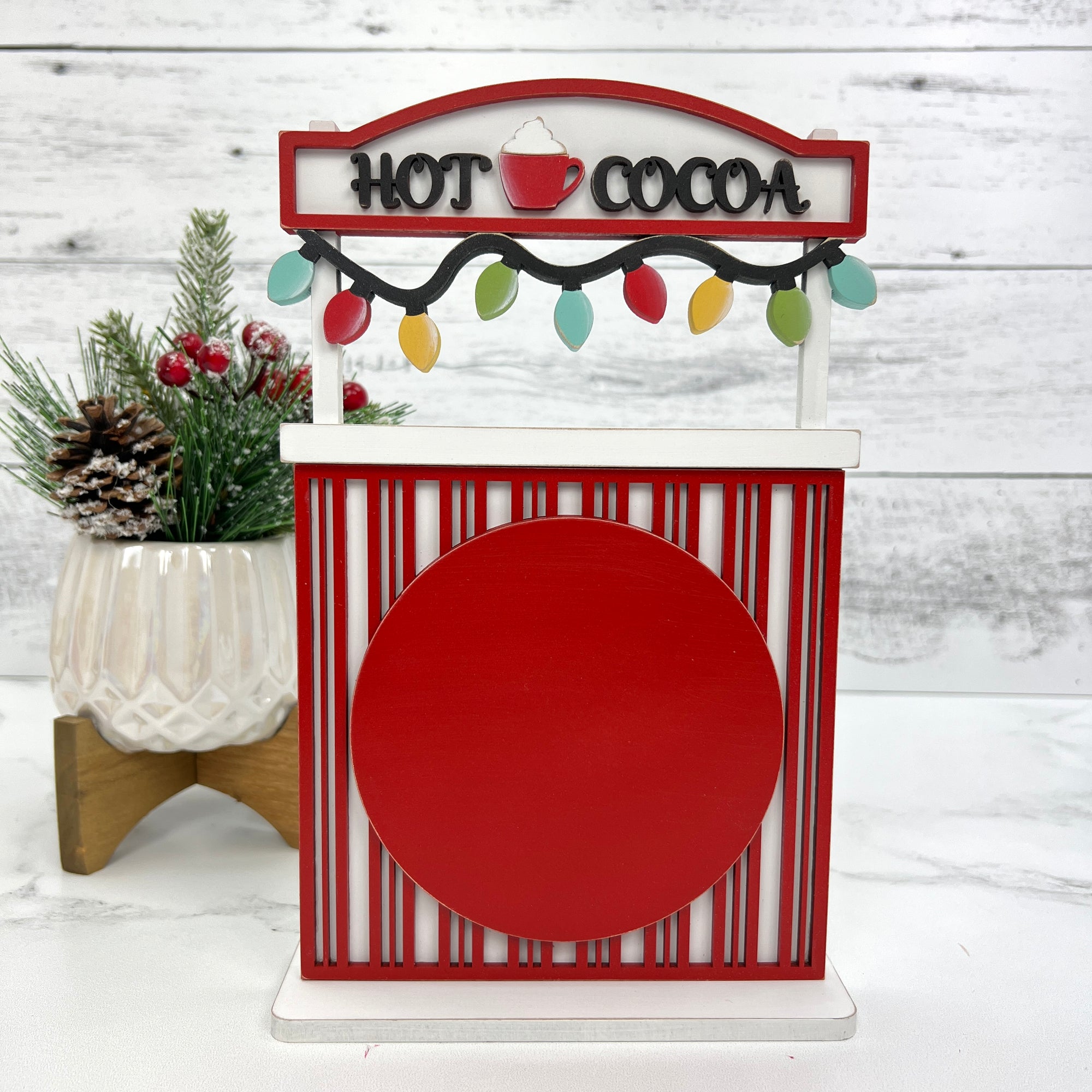 Hot Cocoa Stand Cross Stitch Display-Unfinshed Wood