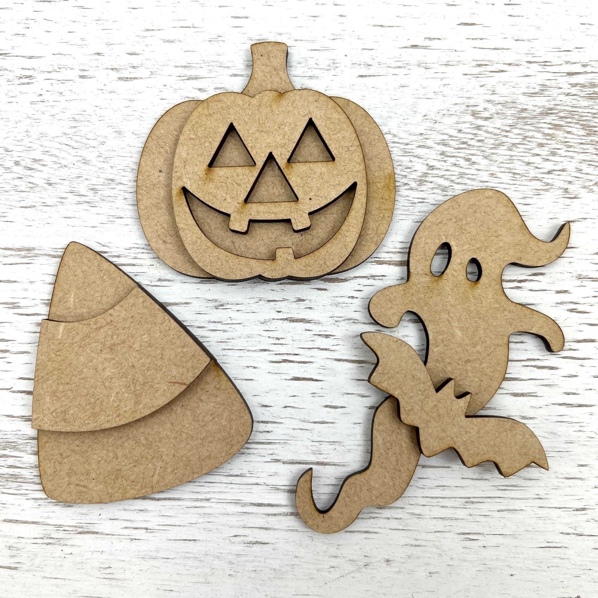 wood Halloween shapes for cross stitch finishing
