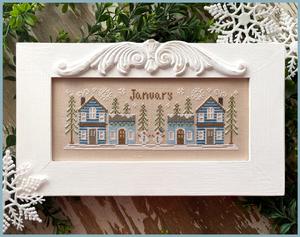 January Mini Village Pattern by Country Cottage Needleworks