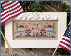 July Mini Village Pattern by Country Cottage Needleworks cross stitch pattern