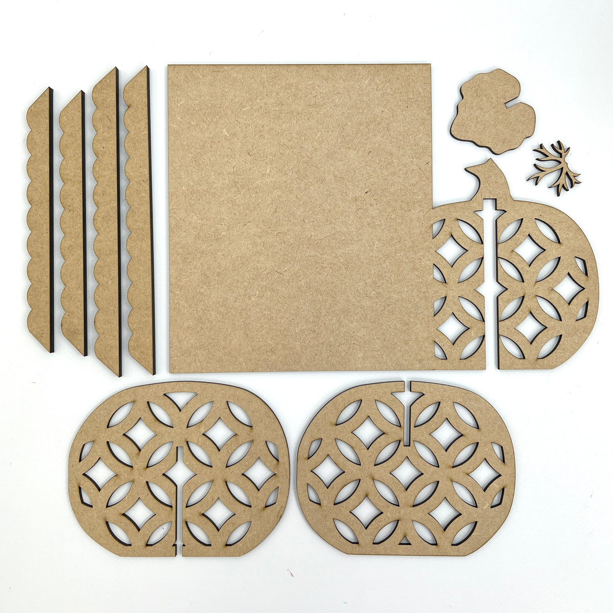 Unfinished wood pumpkin cross stitch display backer