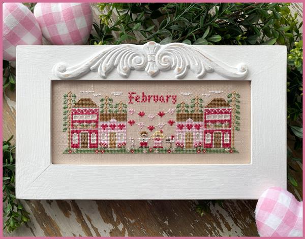 February Mini Village Pattern by Country Cottage Needleworks cross stitch pattern