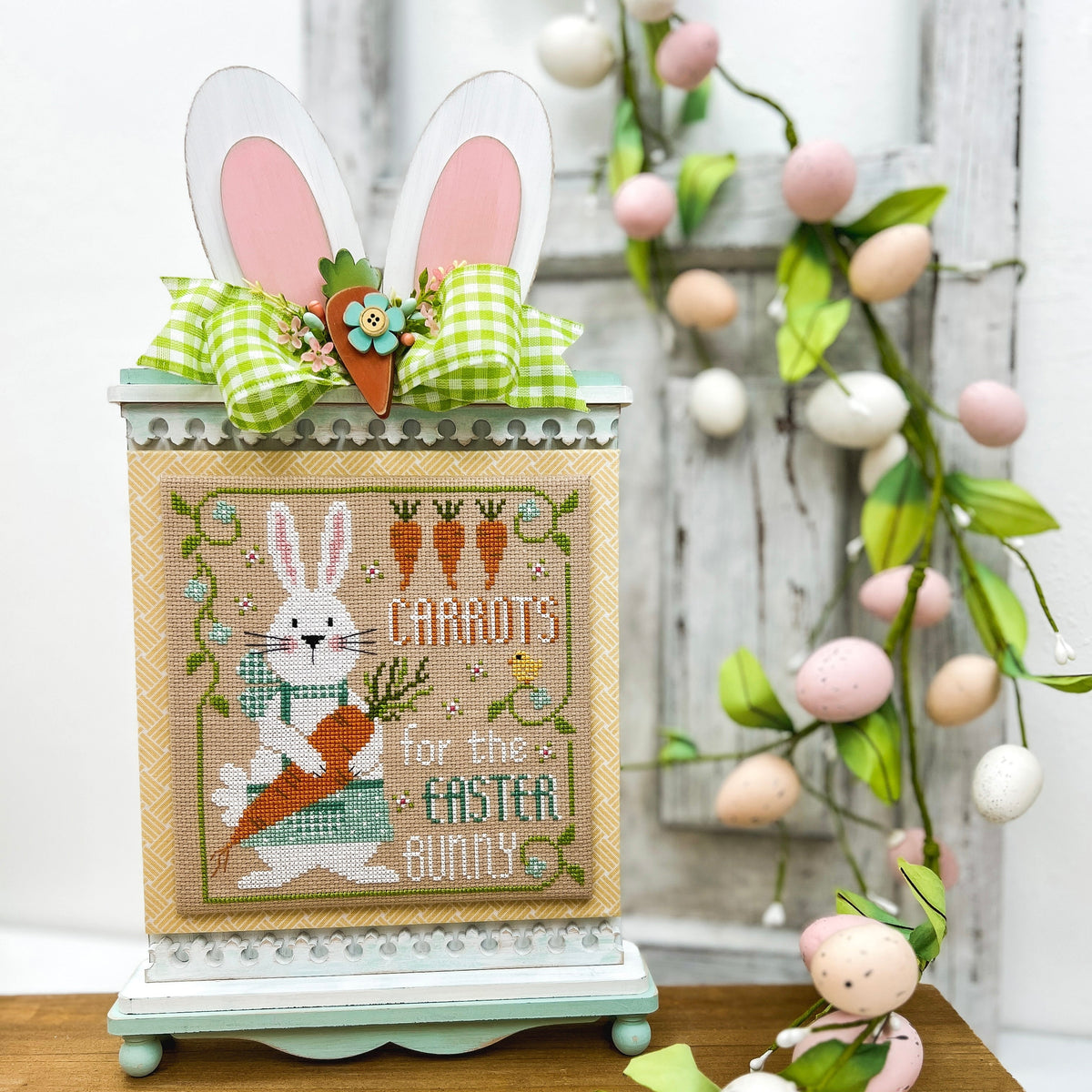 All Ears Bunny Frame Cross Stitch Display-Unfinished Wood Cross stitch display
