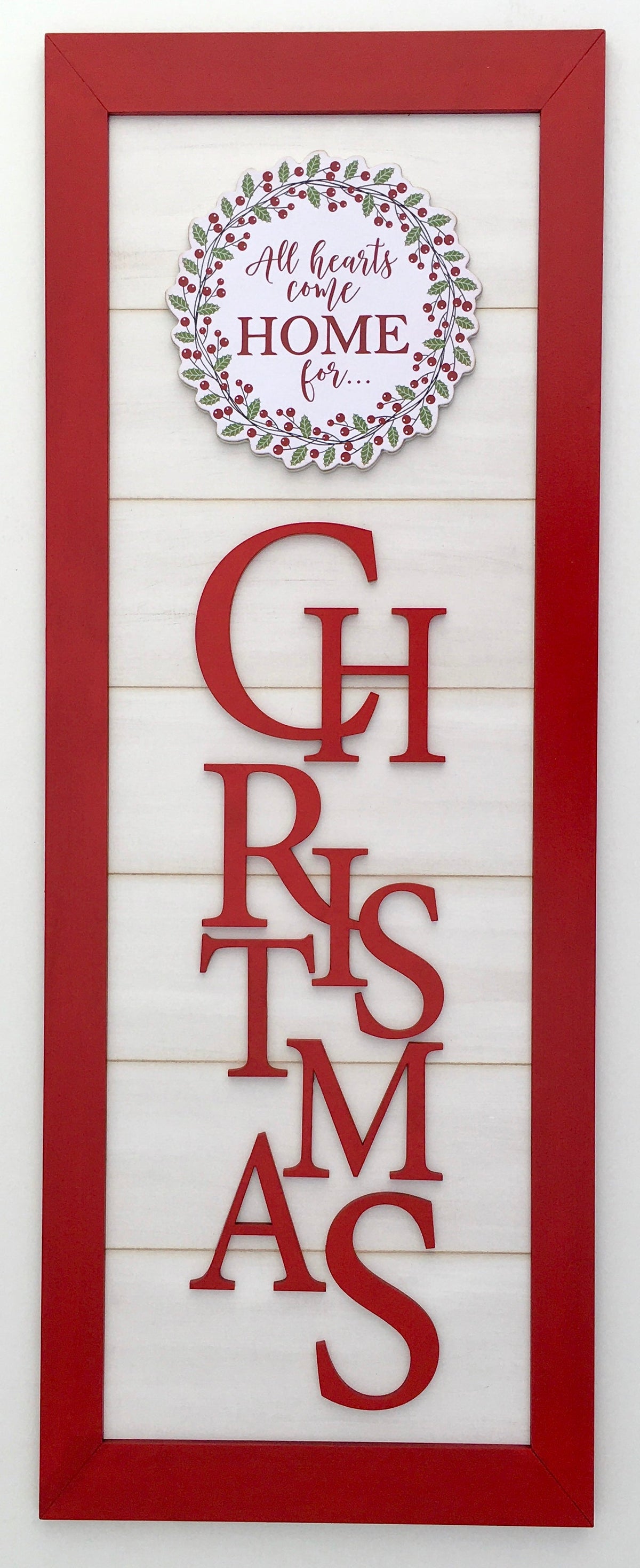 All hearts come home for Christmas shiplap wood sign, tall Christmas sign for fireplace, mantel, or shelf. Handmade Christmas decorations, Holiday gift ideas, Christmas gifts to make, Christmas signs