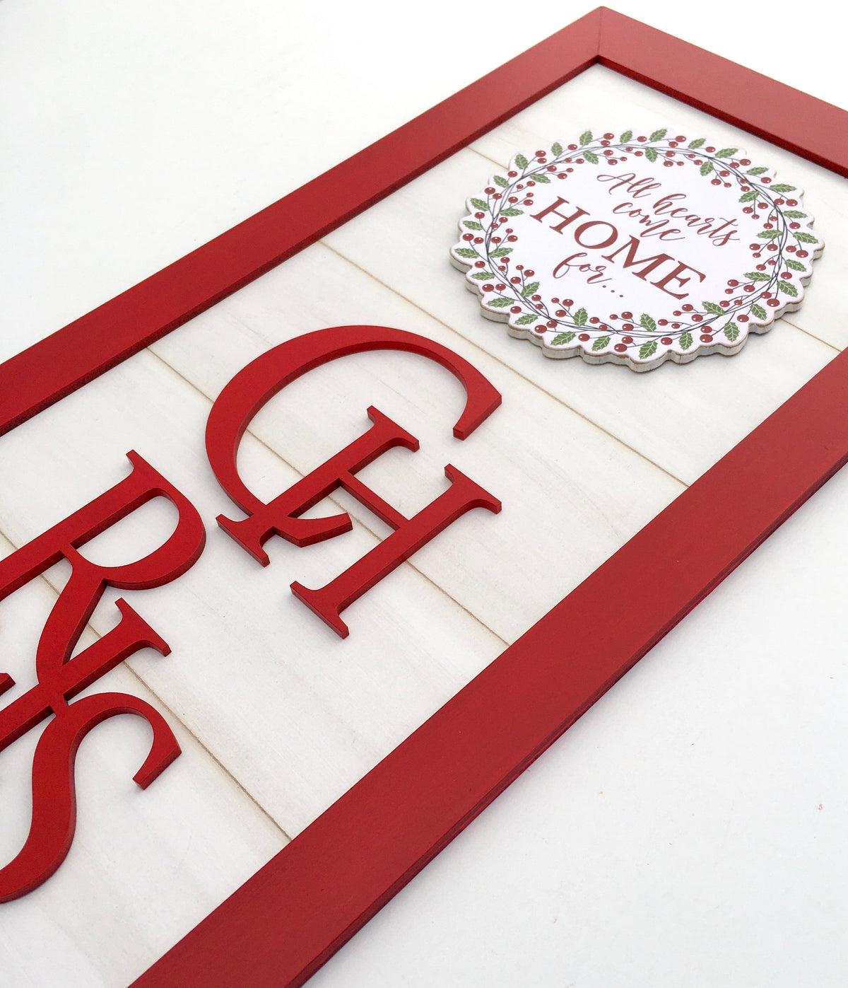 All hearts come home for Christmas shiplap wood sign, tall Christmas sign for fireplace, mantel, or shelf. Handmade Christmas decorations, Holiday gift ideas, Christmas gifts to make, Christmas signs