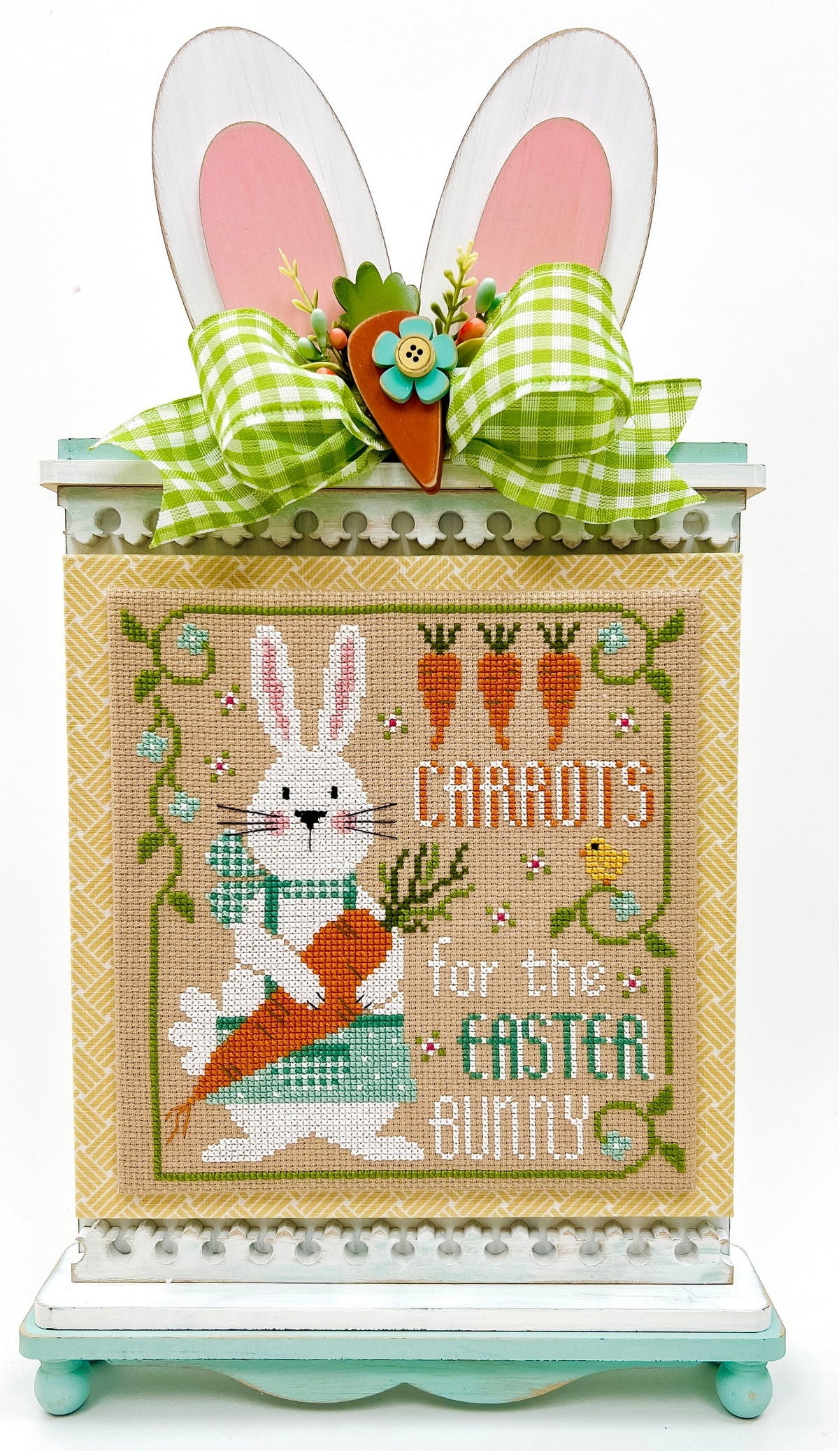 All Ears Bunny Frame Cross Stitch Display-Unfinished Wood Cross stitch display