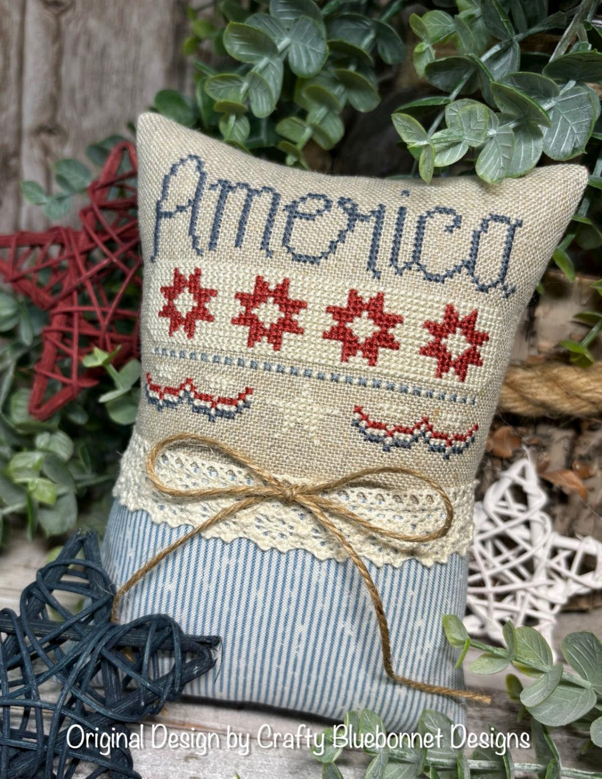 America Cross Stitch Pattern by Crafty Bluebonnet cross stitch pattern