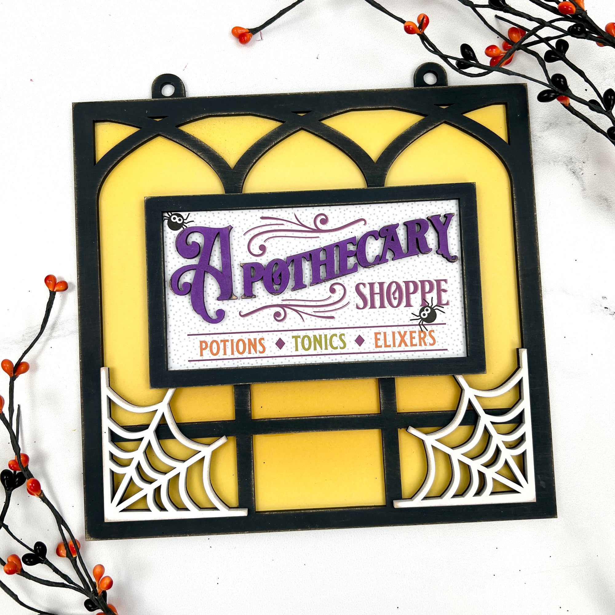 Apothecary Shoppe halloween sign wood decor craft kit