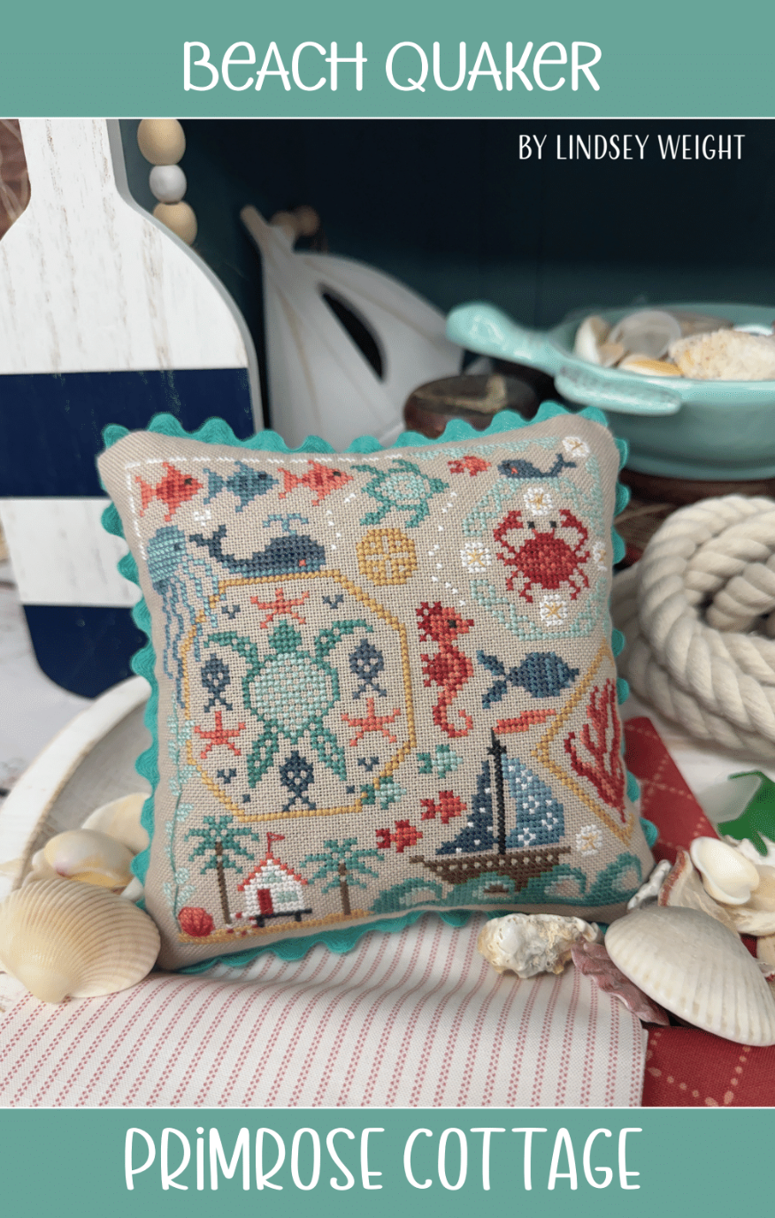 Beach Quaker cross stitch pattern by Lindsey Weight