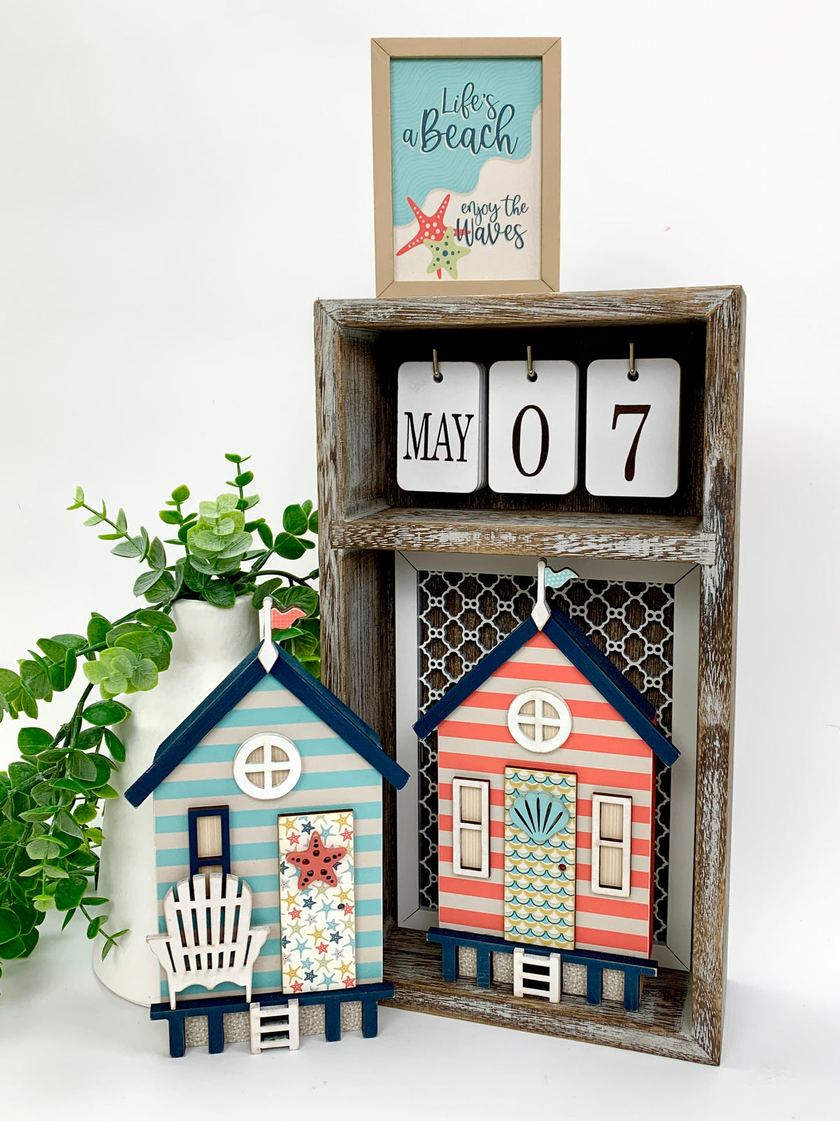 Seasonal Calendar Cubby- Decorative inserts and backings sold separately seasonal wood decor