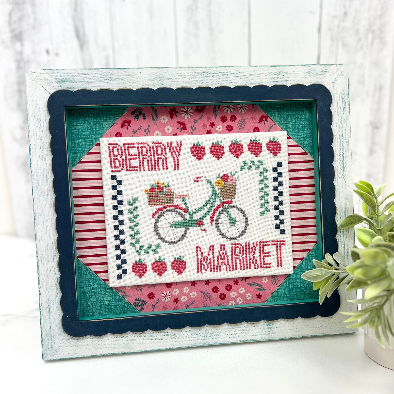 Berry Market Quilted Frame DIY Cross Stitch Display