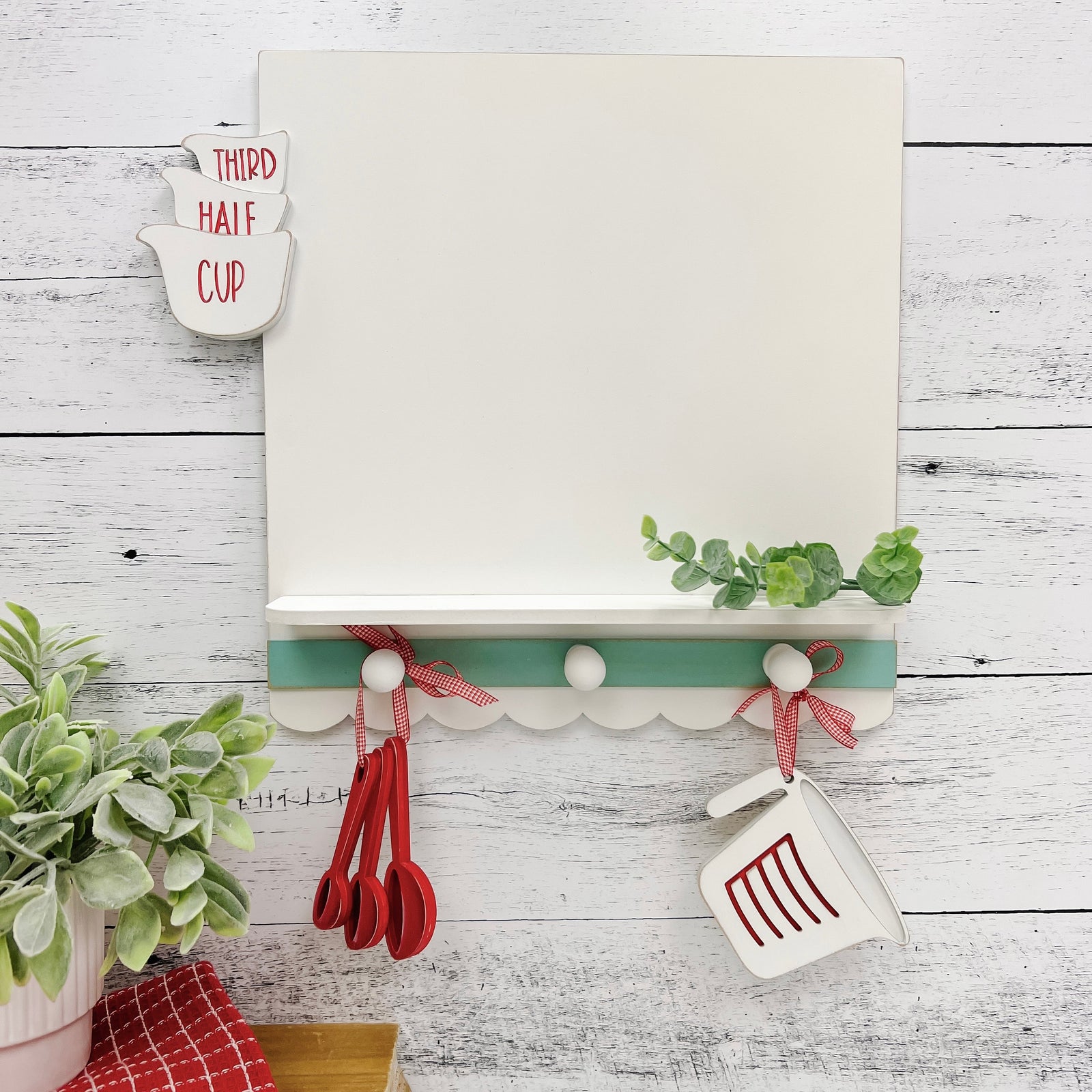 Measuring cup wood cross stitch display 