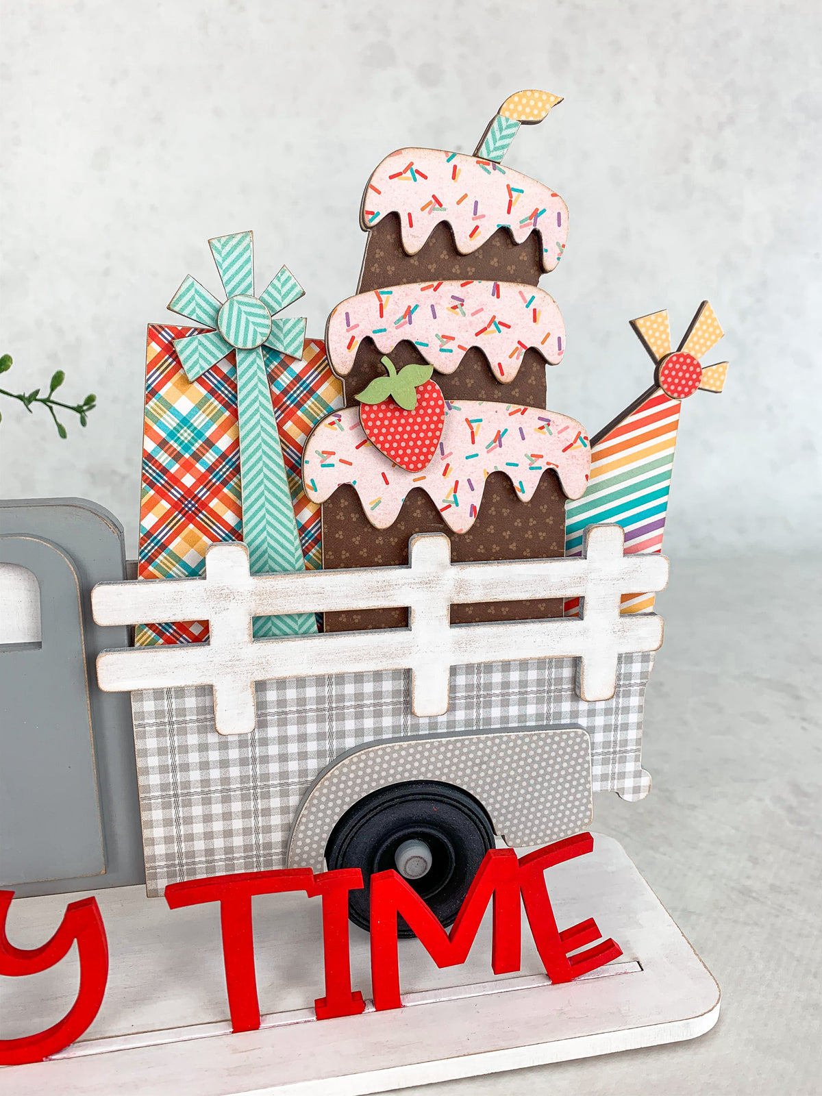 Interchangeable Farmhouse Truck with Birthday insert.  Changing Farmhouse truck. Handmade truck decor. DIY farmhouse truck.