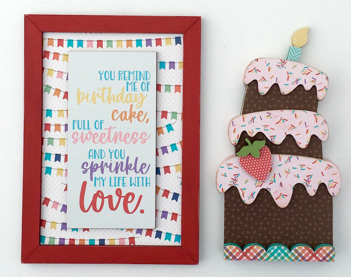 Birthday tiered tray decor. Ice cream tiered tray decor.Birthday cake wood decor with sprinkles phrase sign. Birthday party decor. Handmade birthday party decor. Birthday parties decor ideas. Cute birthday cake with sign.