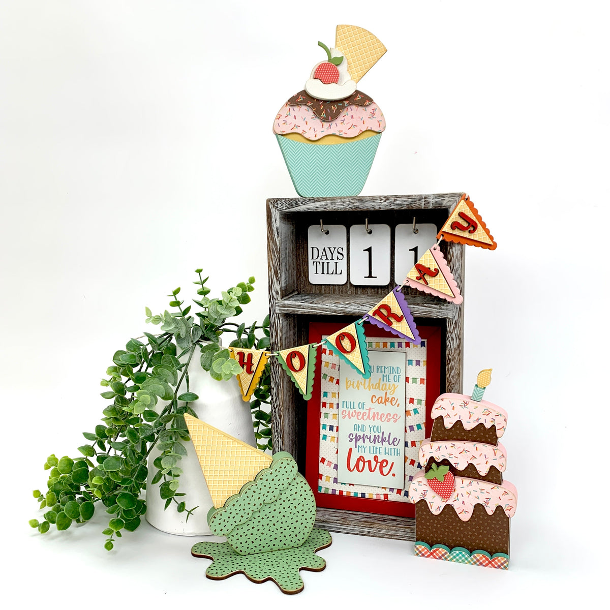 Seasonal Calendar Cubby- Decorative inserts and backings sold separately seasonal wood decor