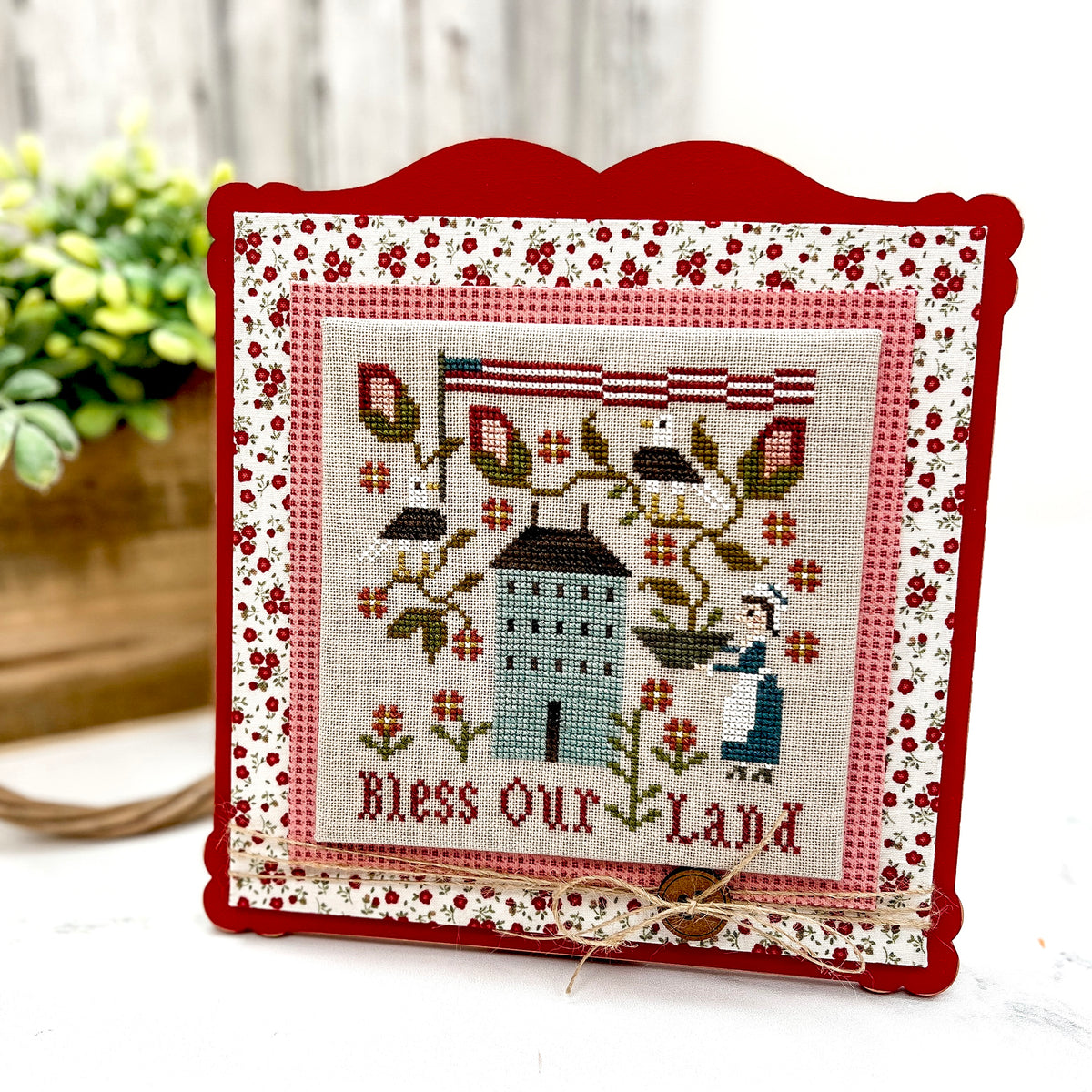 Pink and Red Posies Fabric Finishing Kit
