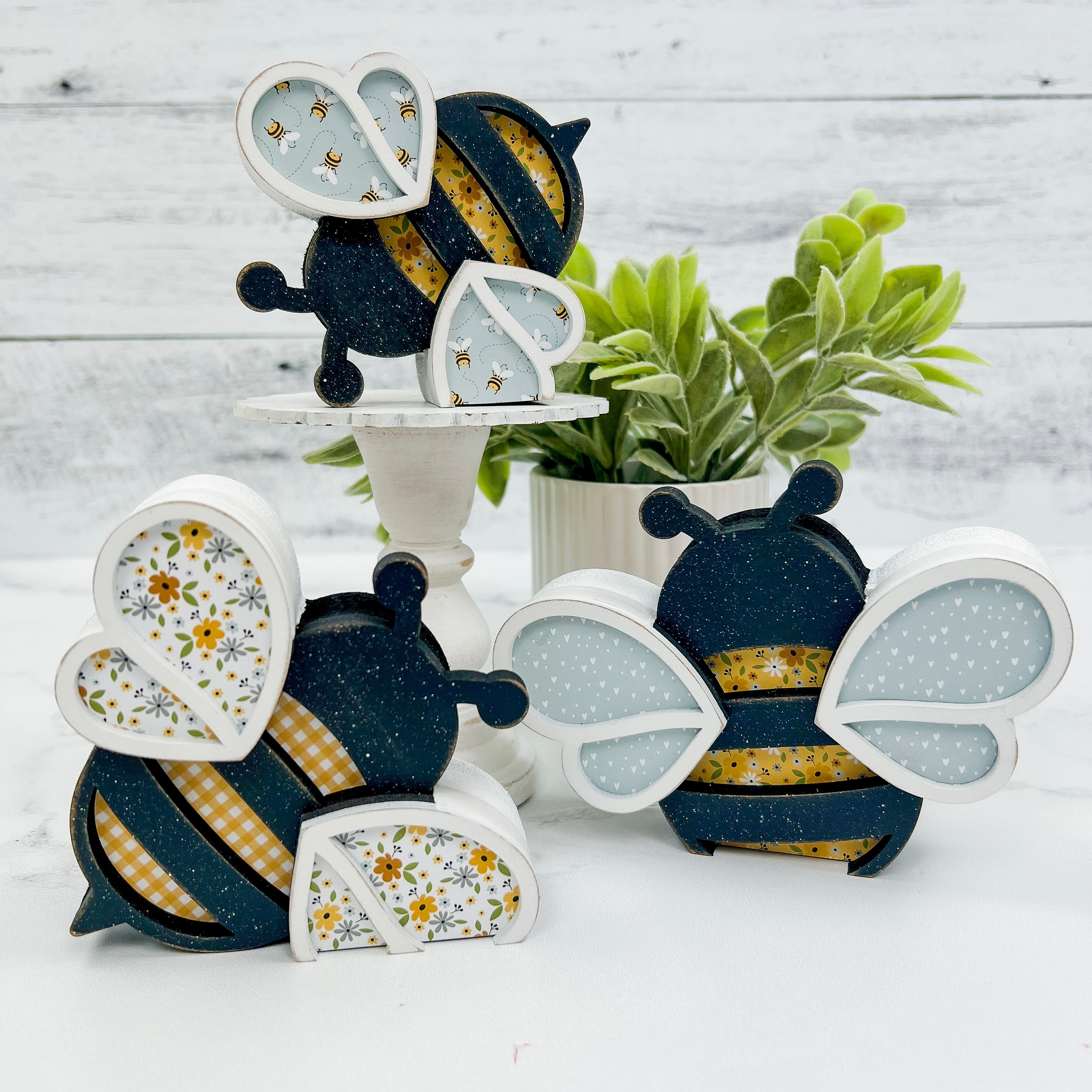 Wooden Bumble Bee Sticker, Small 12mm Embellishments, Animal Adhesive Wooden Bumble Bee Sticker, Small 12mm Embellishments, Animal Adhesive