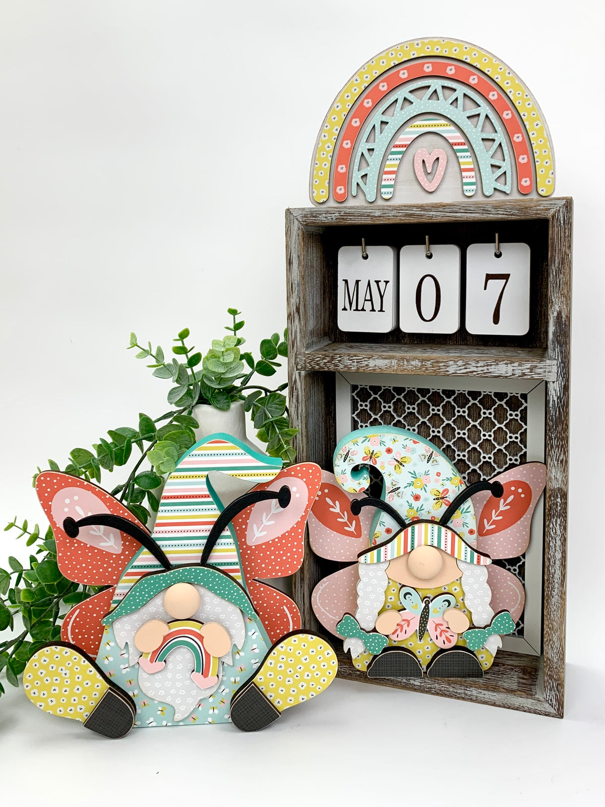 Seasonal Calendar Cubby- Decorative inserts and backings sold separately seasonal wood decor