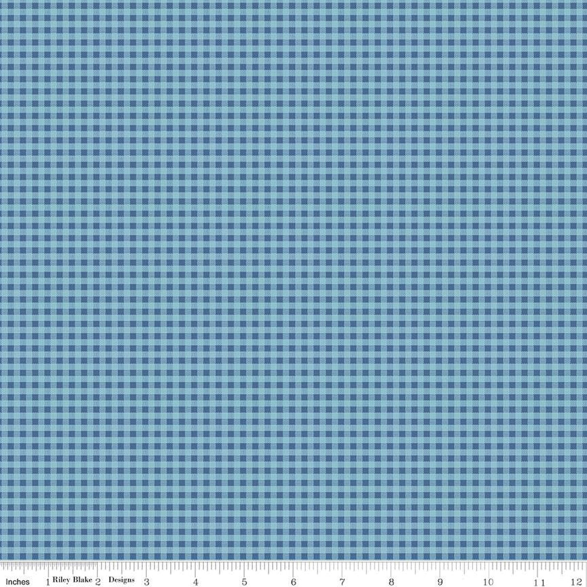 Fat Quarter Finishing Fabric-Light Blue/Dark Blue Gingham