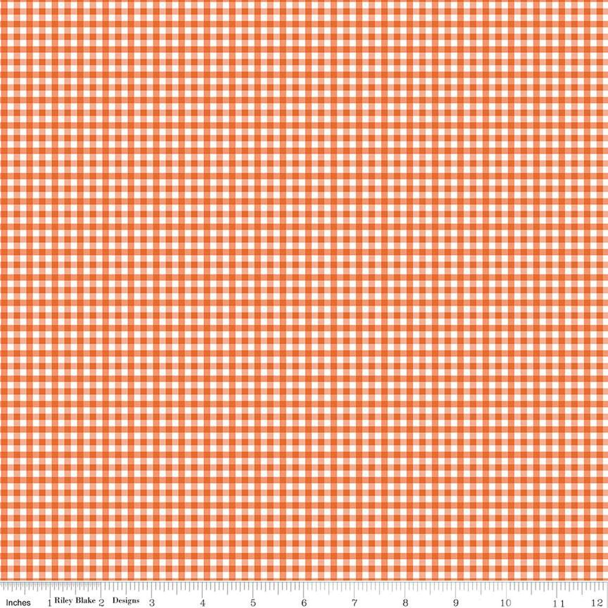 Orange and white checkered fabric pattern