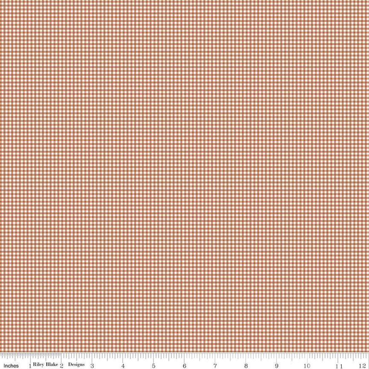 Fat Quarter Finishing Fabric-Bee Gingham Cinnamon