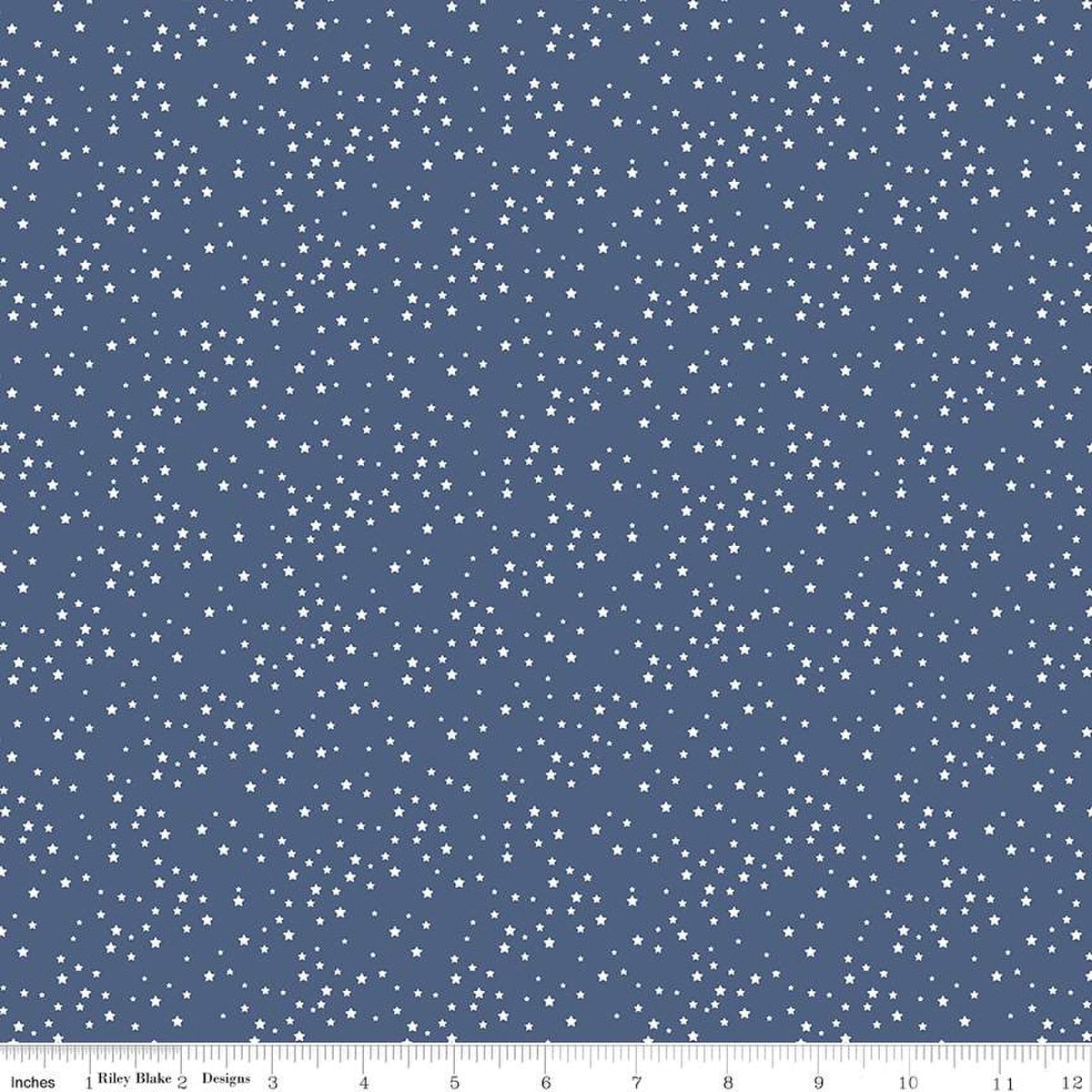 Blue fabric with white star pattern