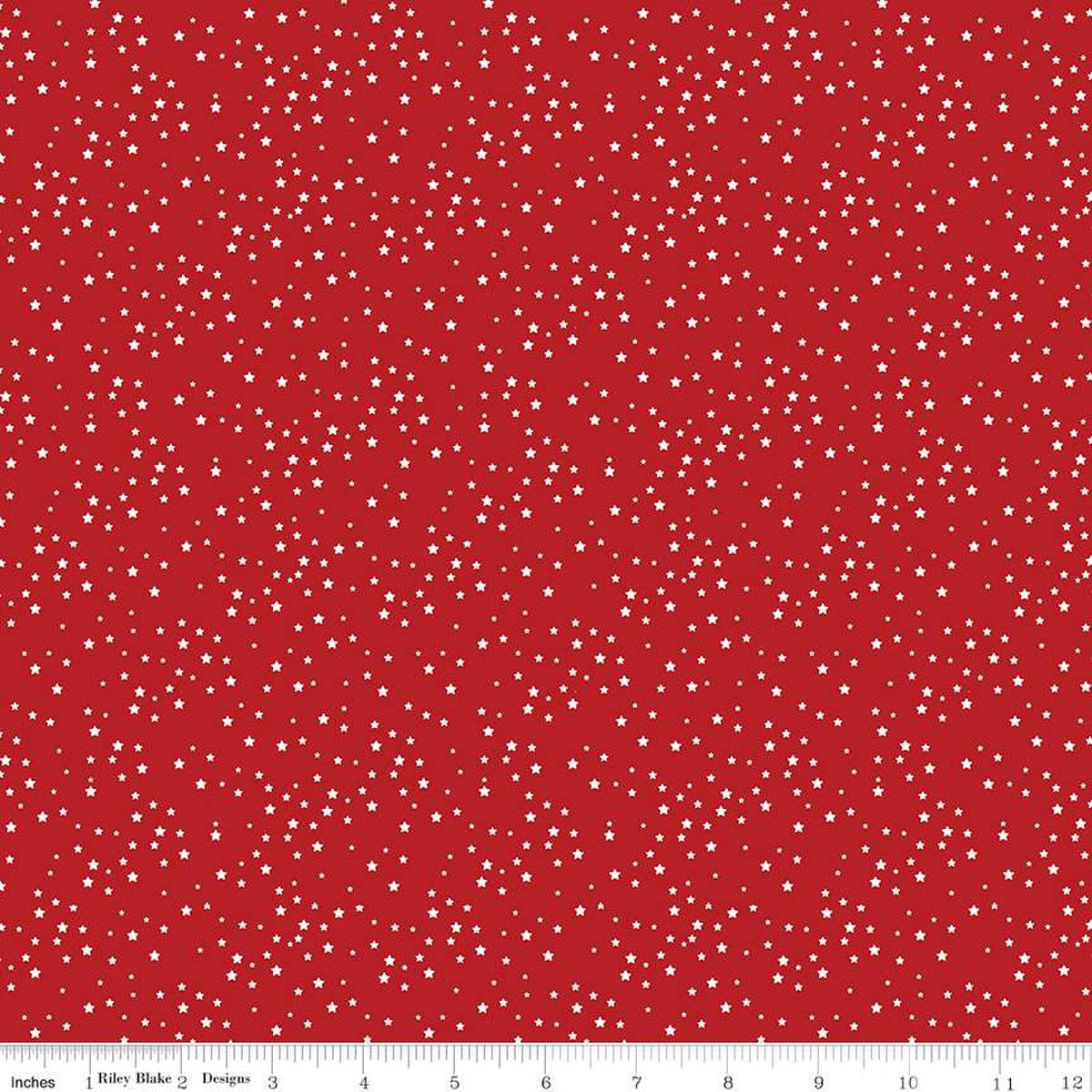 Red fabric with white star pattern