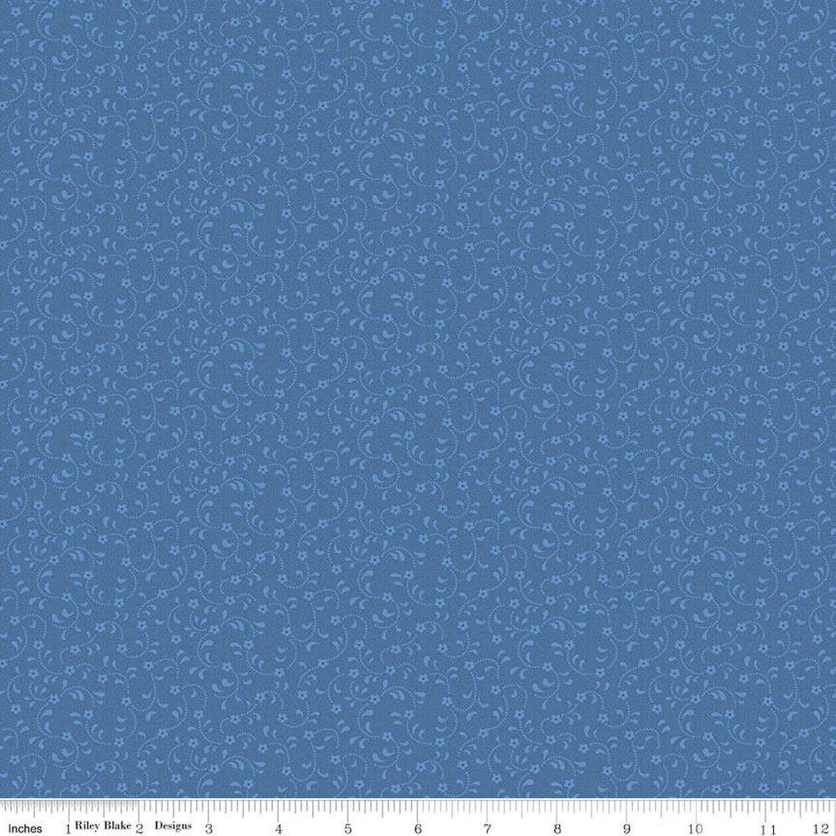 Coastal blue fabric with small white pattern 