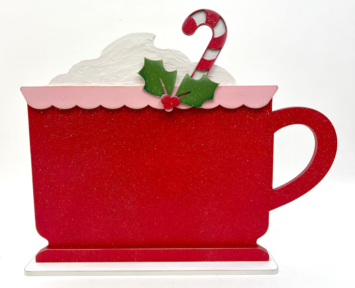 Cup O&#39; Christmas Cheer-DIY Mug Cross Stitch Display