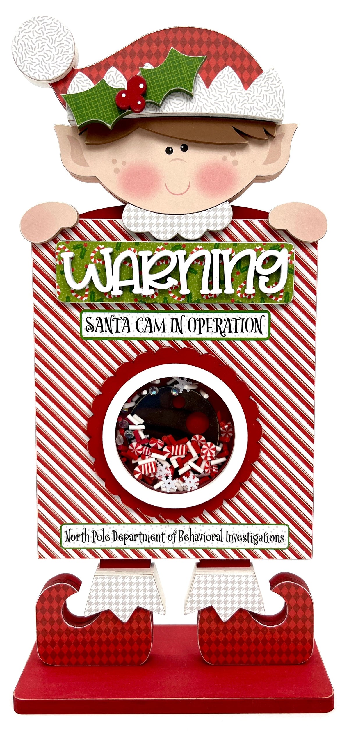 Elf wood decor craft kit.  Santa cam craft kit. 