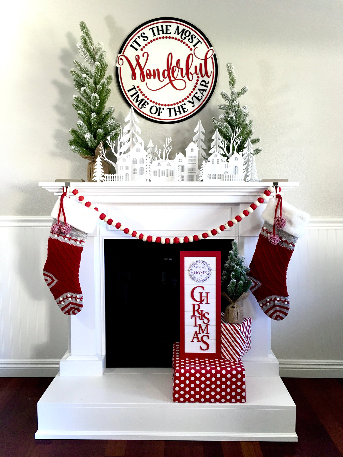 All hearts come home for Christmas shiplap wood sign, tall Christmas sign for fireplace, mantel, or shelf. Handmade Christmas decorations, Holiday gift ideas, Christmas gifts to make, Christmas signs