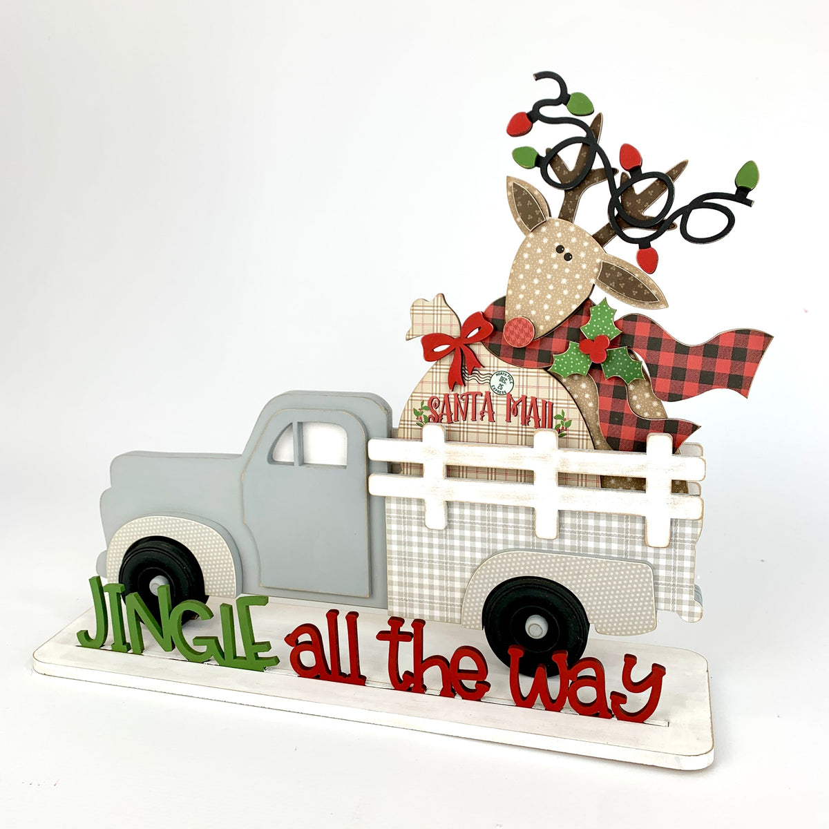 Christmas Reindeer Interchangeable sesonal truck insert side view