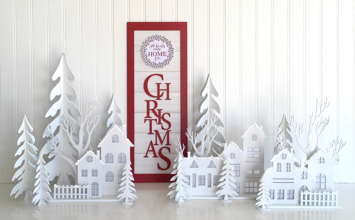 All hearts come home for Christmas shiplap wood sign, tall Christmas sign for fireplace, mantel, or shelf. Handmade Christmas decorations, Holiday gift ideas, Christmas gifts to make, Christmas signs