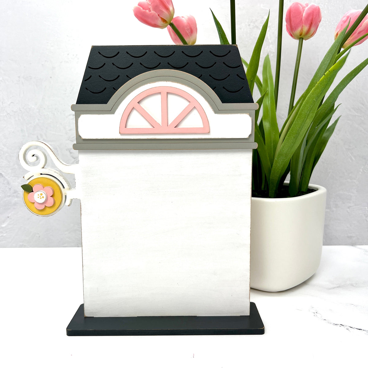 FOUR Spring City Houses -BUNDLE AND SAVE SET seasonal wood decor