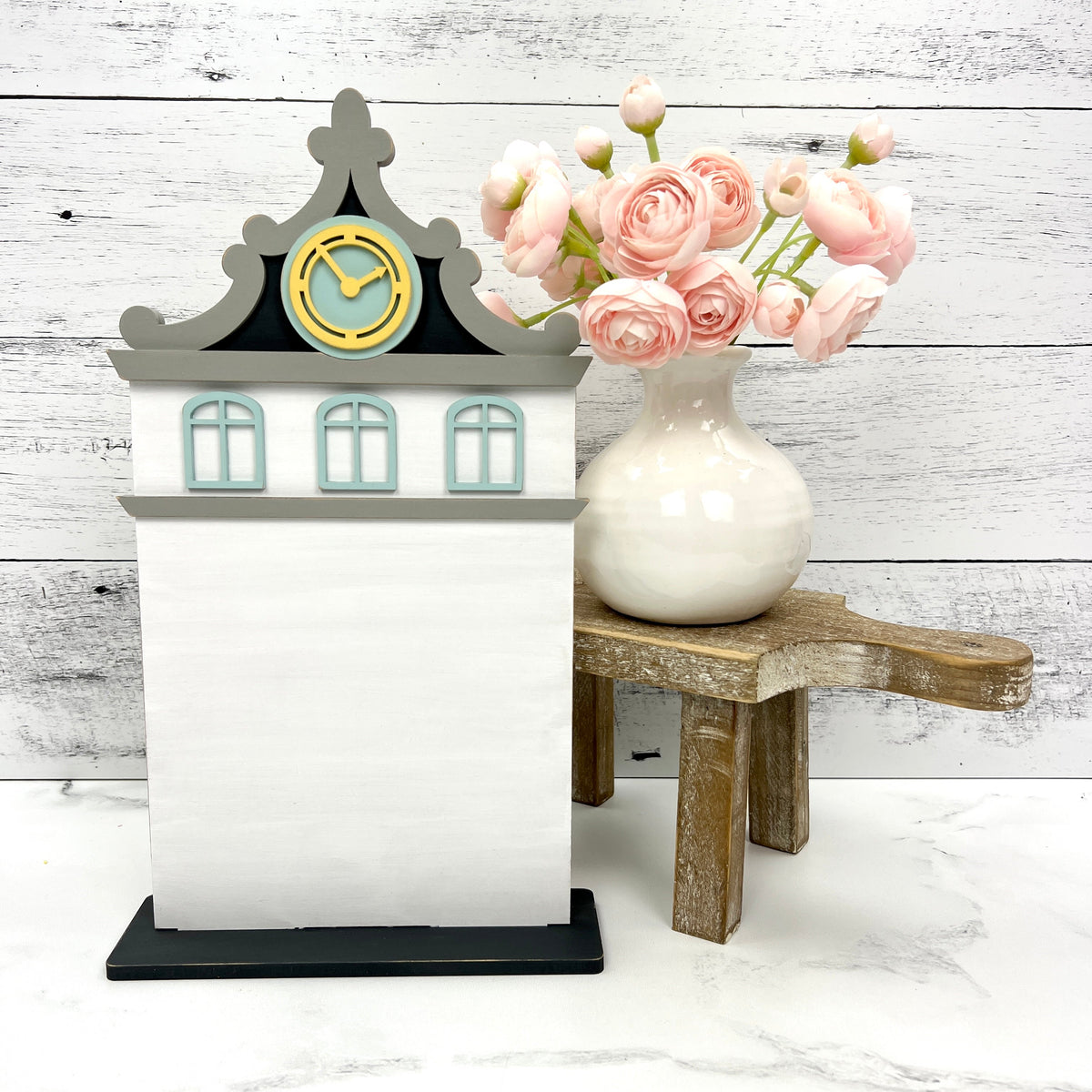 FOUR Spring City Houses -BUNDLE AND SAVE SET seasonal wood decor