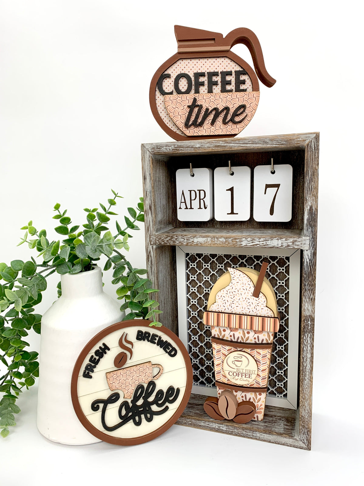 Seasonal Calendar Cubby- Decorative inserts and backings sold separately seasonal wood decor