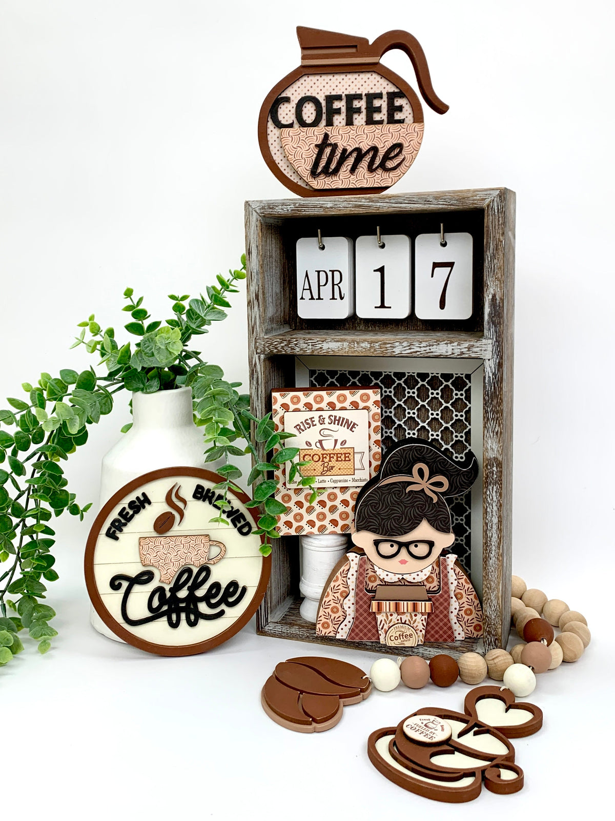 Seasonal Calendar Cubby- Decorative inserts and backings sold separately seasonal wood decor