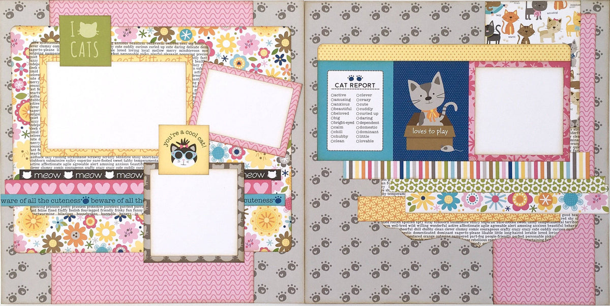 Cool Cat Two Page Layout Scrapbook layout