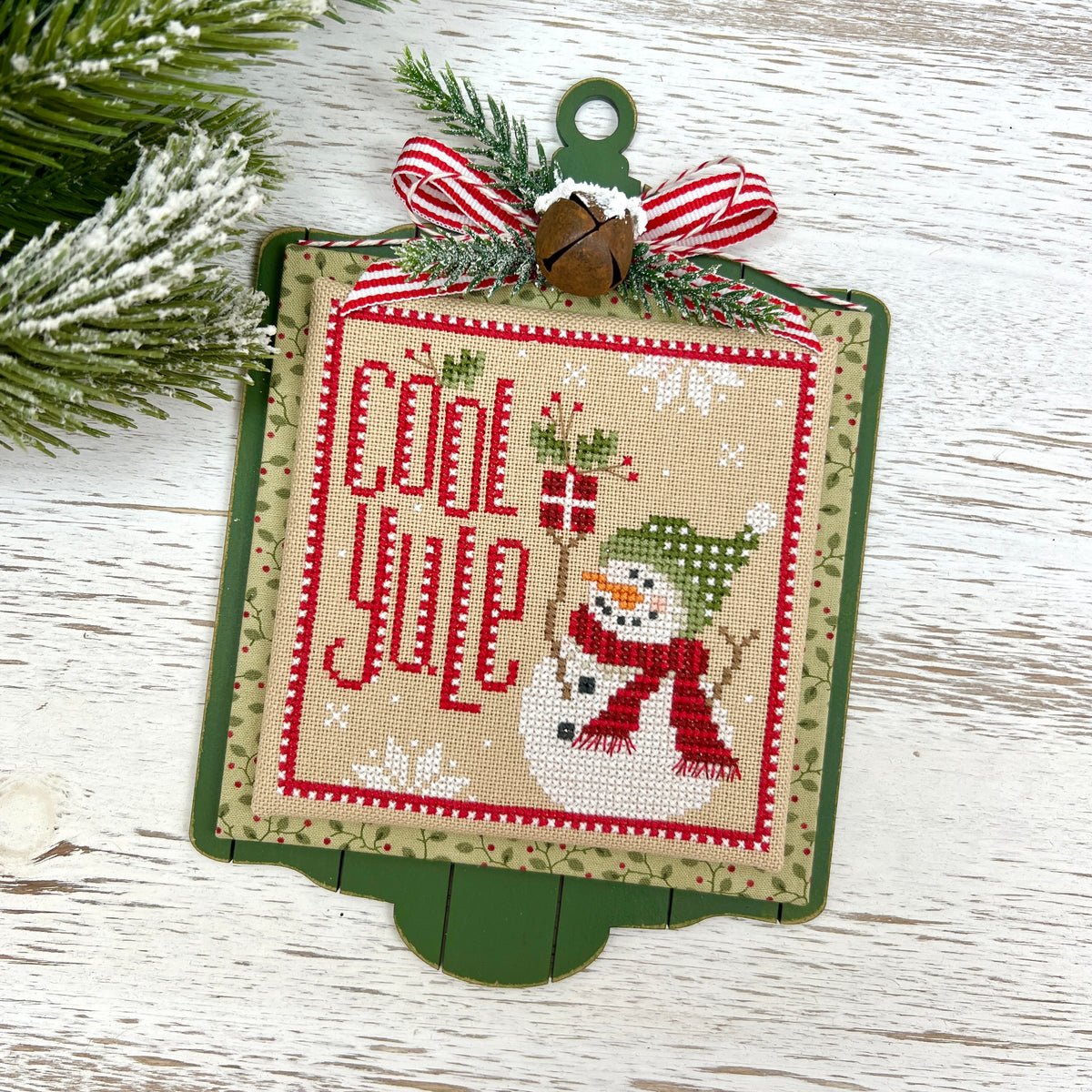Pre-Painted Shiplap Christmas Ornament Cross Stitch Bundle