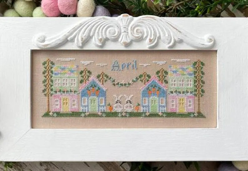 April Mini Village Pattern by Country Cottage Needleworks cross stitch pattern