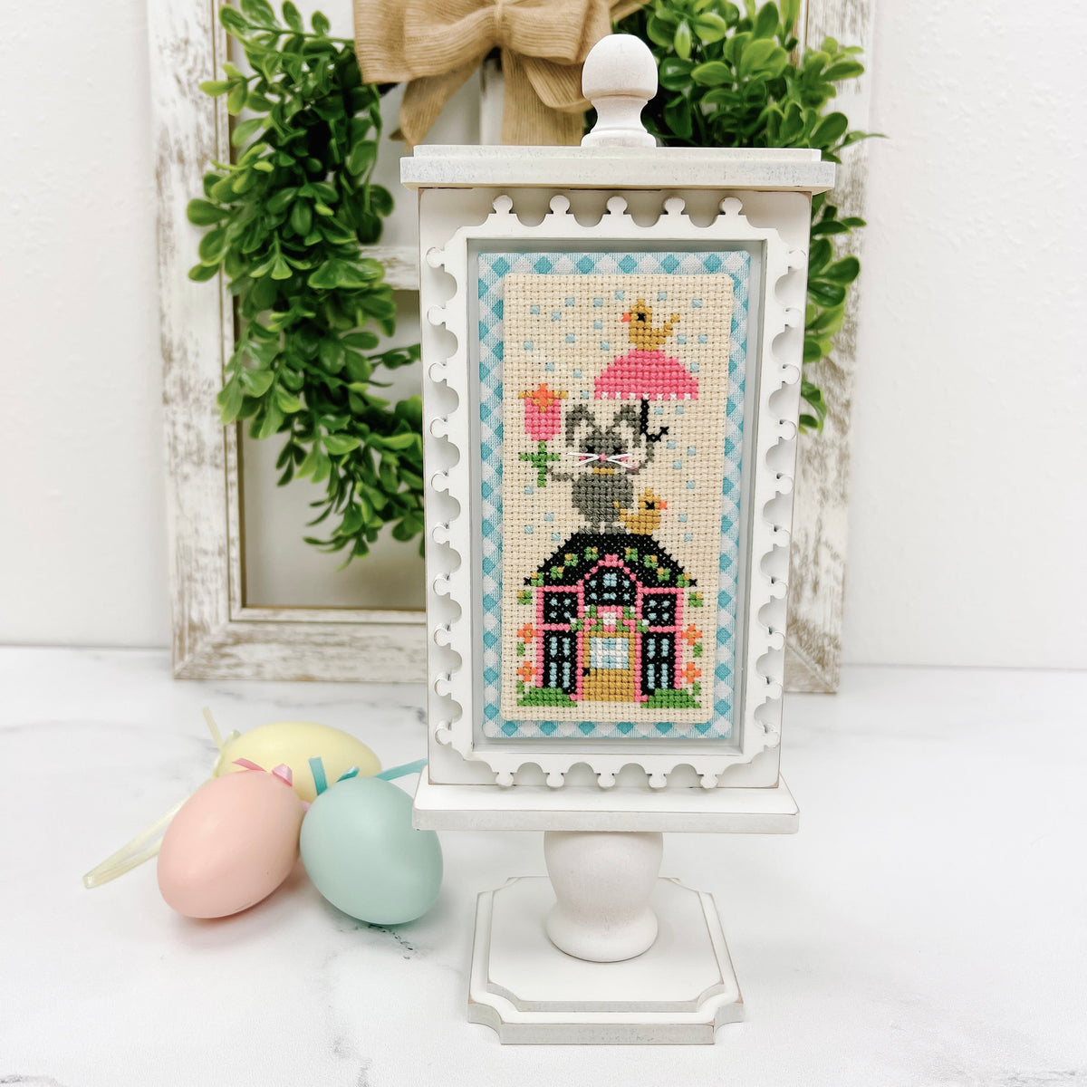 Wood cross stitch display backer for Stripper cross stitch designs