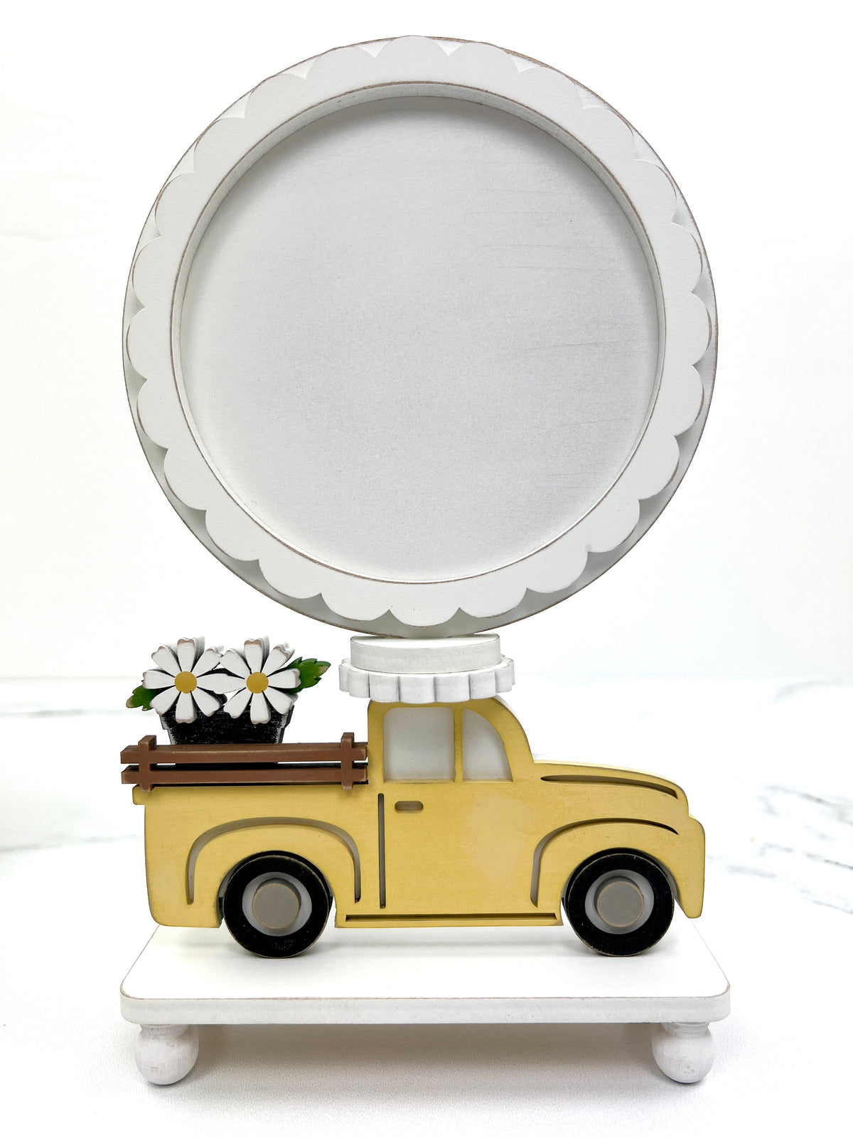 Daisy Truck Pedestal Frame-Unfinished Wood seasonal wood decor