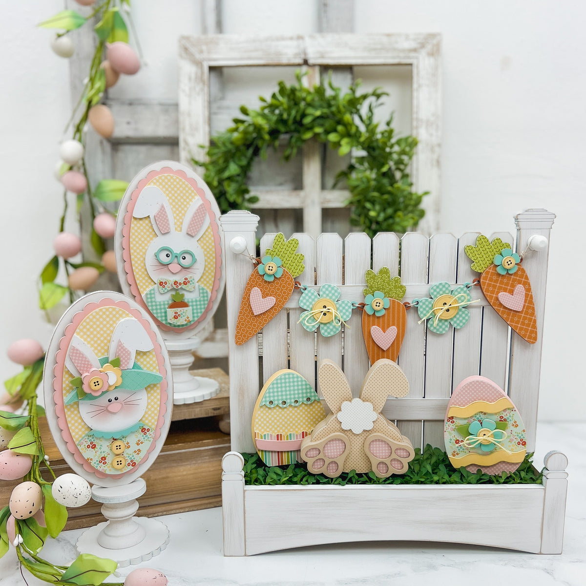 Spring Garland DIY Wood Decor (picket fence sold separately) seasonal wood decor