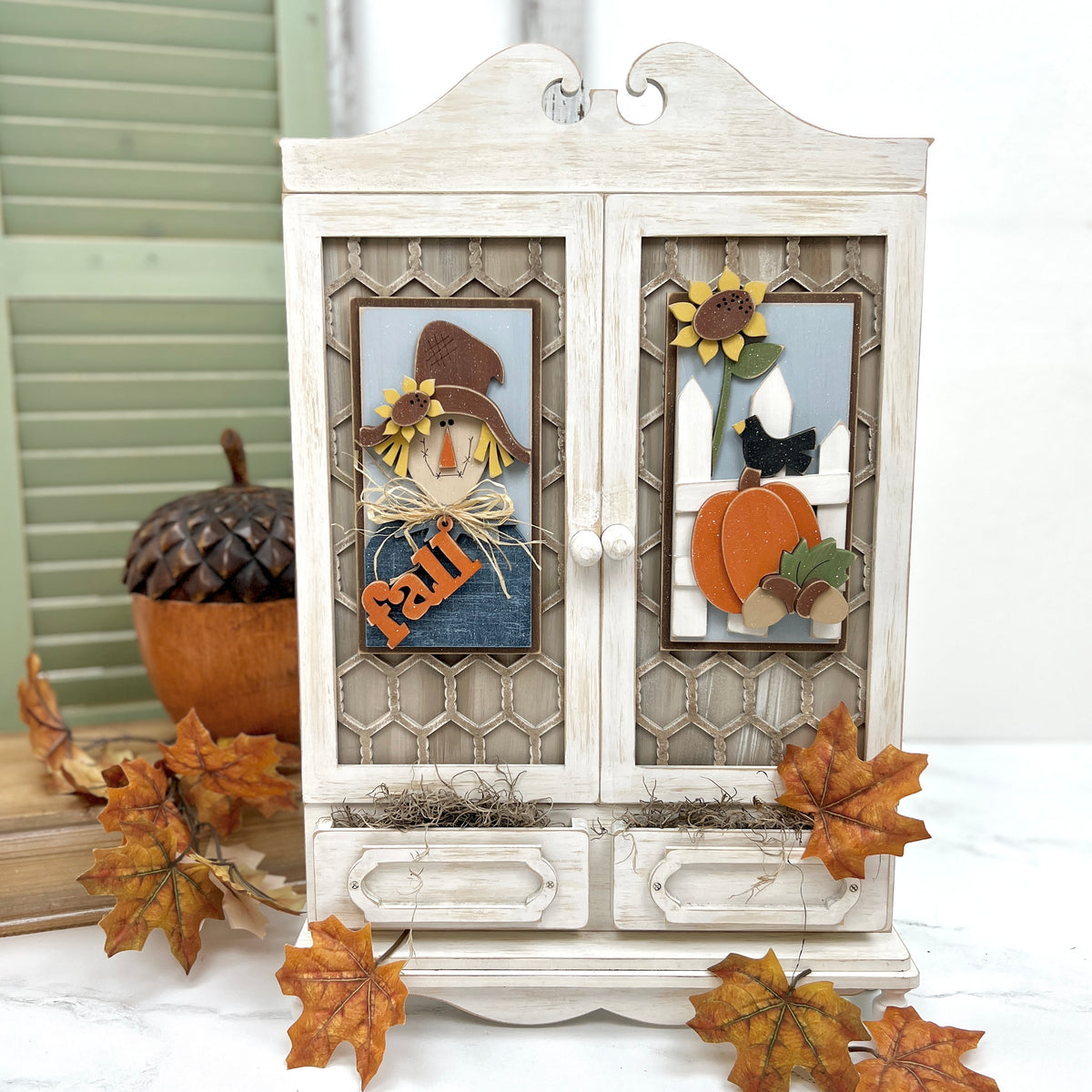 Fall Country Cabinet Door Fronts-Scarecrow and Pumpkin