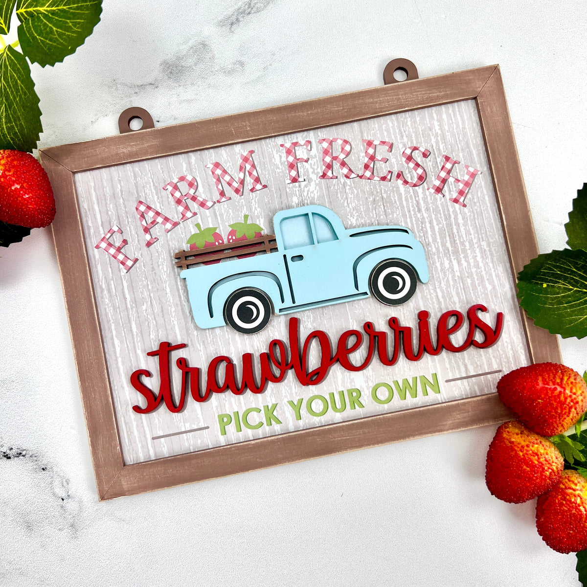 Farm Fresh Strawberries Sign Wood Decor Kit seasonal wood decor