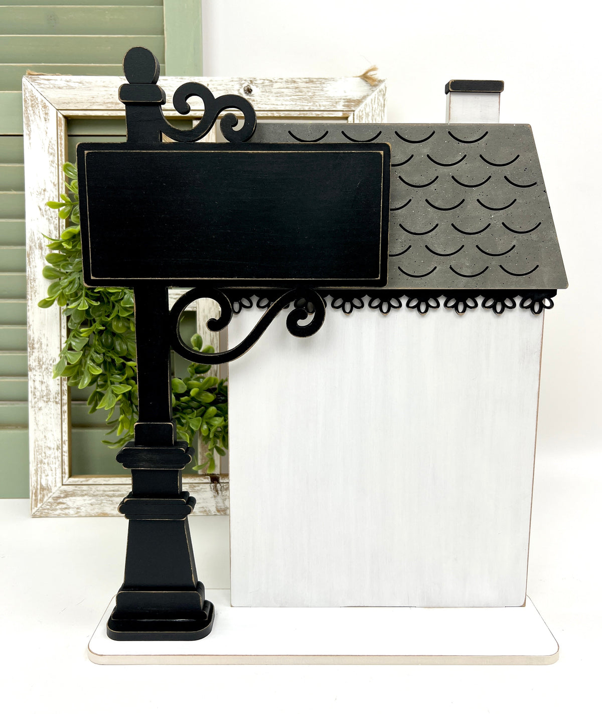 Flower Lane Cottage Cross Stitch Display-Unfinished Wood Seasonal &amp; Holiday Decorations