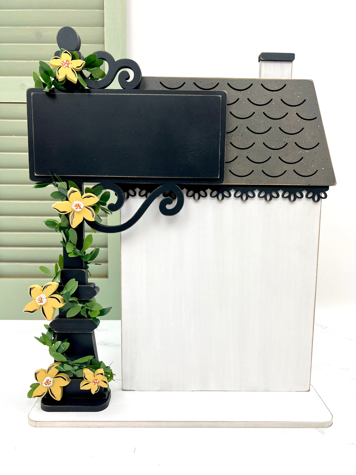 Flower Lane Cottage Cross Stitch Display-Unfinished Wood Seasonal &amp; Holiday Decorations