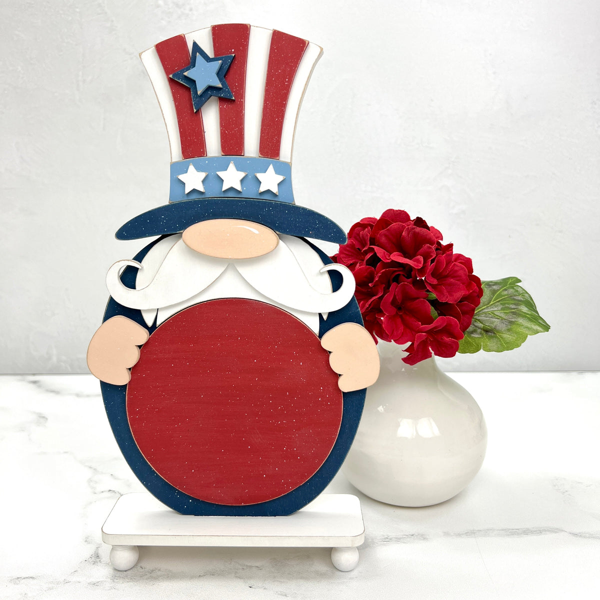 Uncle sam patriotic wood decor cross stitch display backer