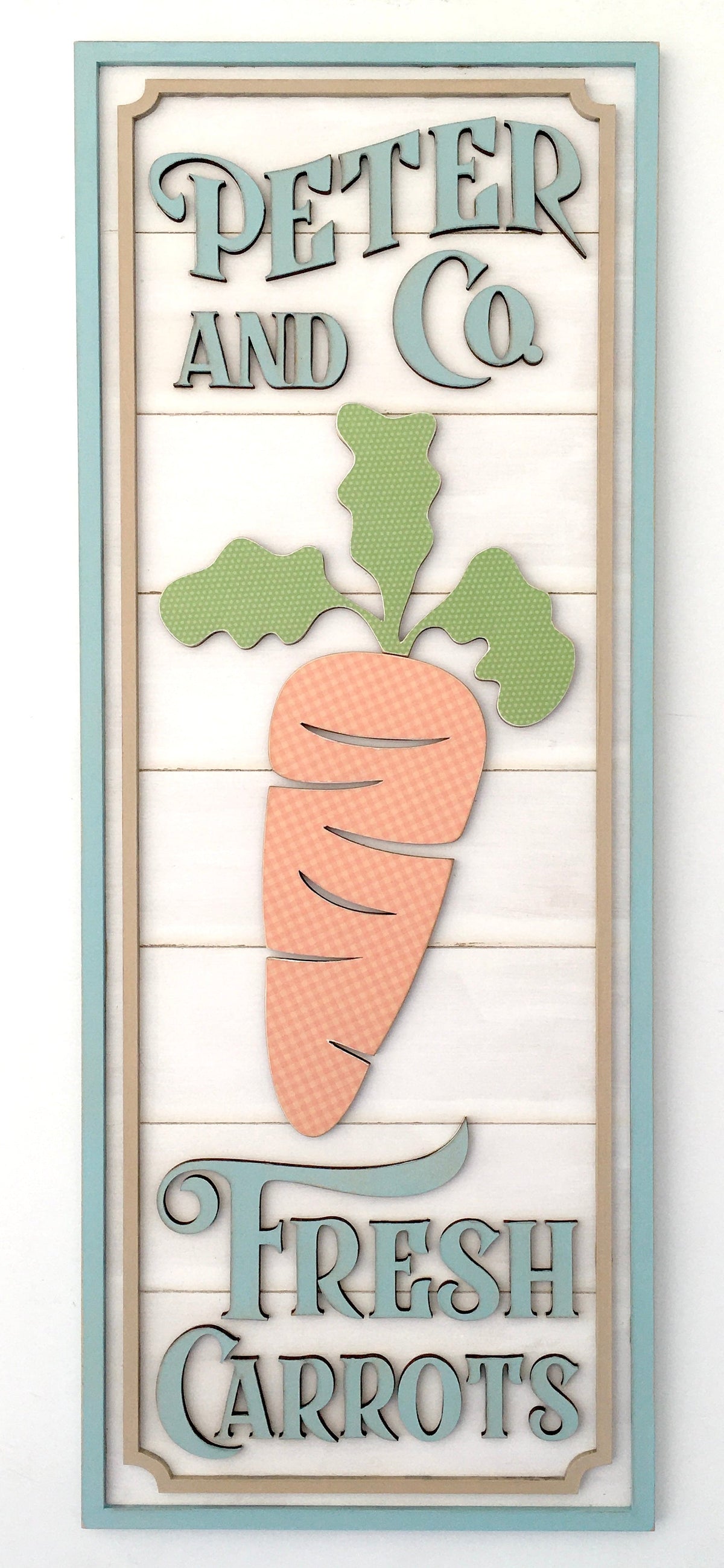 Carrot Easter shiplap sign decoation for home decorating. Easter wood decorations. Easter sign for mantle, fireplace, countertop or shelf.