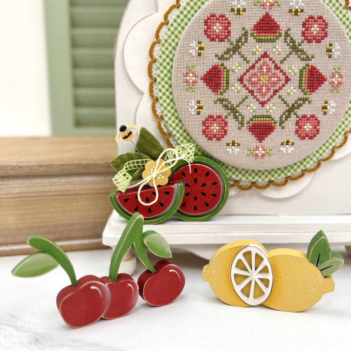 Fruit Charms – DIY Wood Embellishments for Cross Stitch Displays